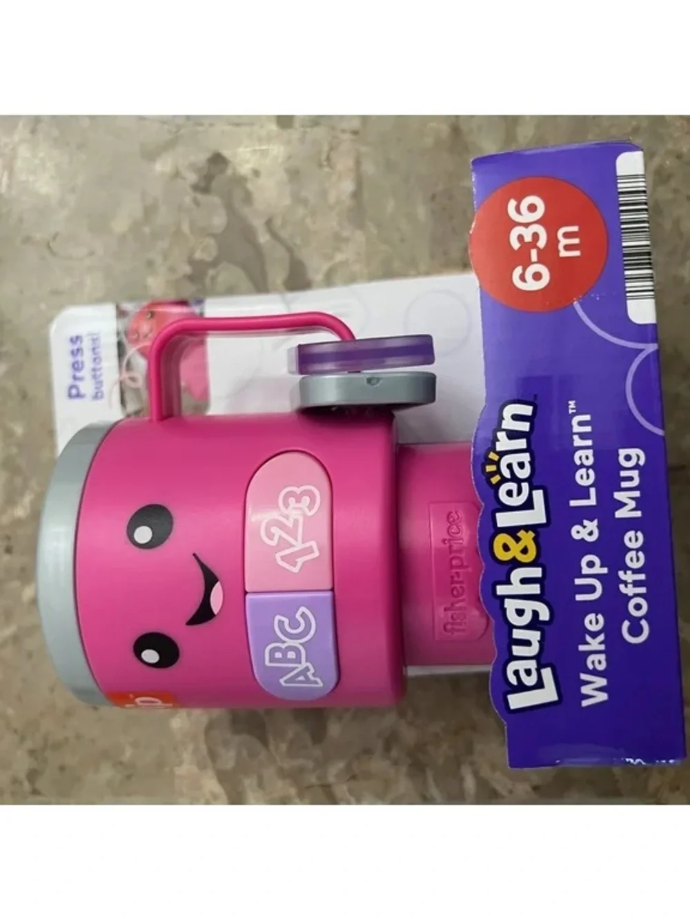 Fisher Price Laugh & Learn Wake Up & Learn Coffee Mug Lights & Music, Pink